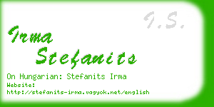 irma stefanits business card